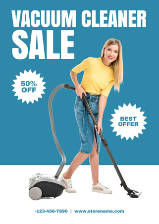 Designvorlage Vacuum Cleaners Sale Best Offer für Flayer
