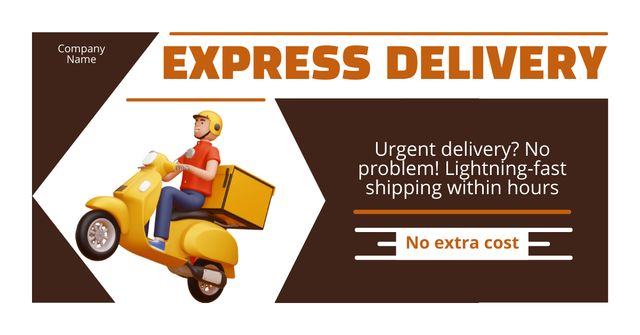 Urgent Delivery with No Extra Costs Facebook ADデザインテンプレート