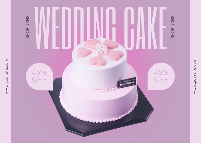 Ontwerpsjabloon van Card van Wedding Cakes Sale