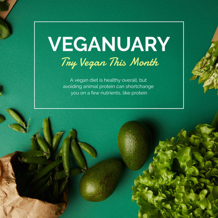 Ontwerpsjabloon van Instagram van Vegan Dish Announcement