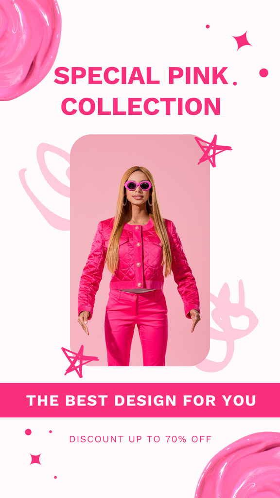 Ontwerpsjabloon van Instagram Story van Special Promo of Pink Wear Collection