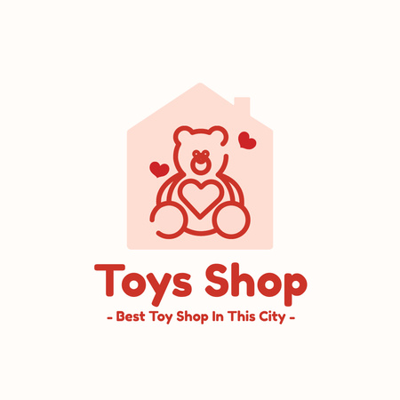 市内最高のおもちゃ店の紋章 Animated Logoデザインテンプレート