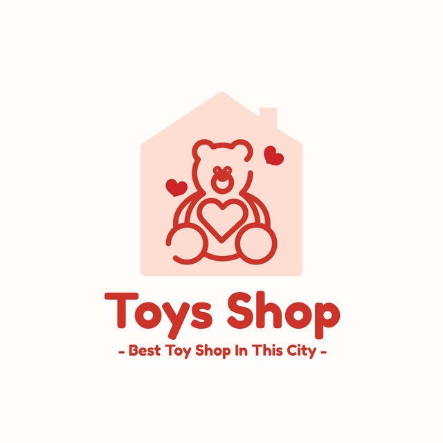 Emblem of Best Toy Store in City Animated Logo Design Template