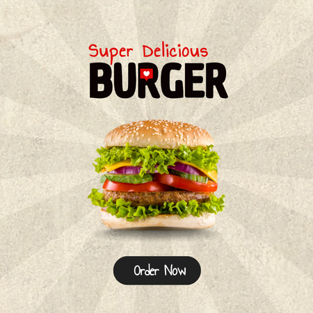 Modèle de visuel Delicious Burger Discount Offer - Instagram