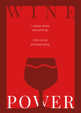 Szablon projektu Inspirujące słowa o mocy wina i szkła w kolorze czerwonym Postcard 5x7in Vertical
