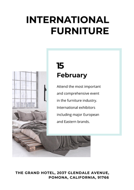 International Furniture Show Announcement Flyer A5 Modelo de Design