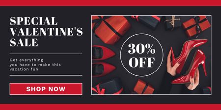 Special Women's Shoes Sale for Valentine's Day Twitter Design Template