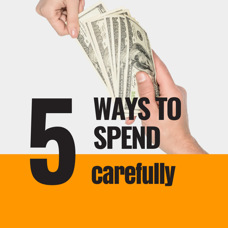 Ontwerpsjabloon van Instagram van Tips for Spending Money
