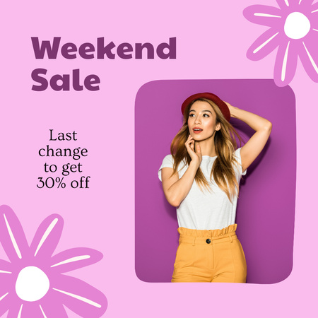 Weekend Sale of Clothing At Half Price Instagram Design Template
