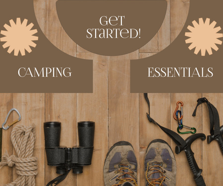 Camping Essentials Sale Offer Large Rectangle Design Template