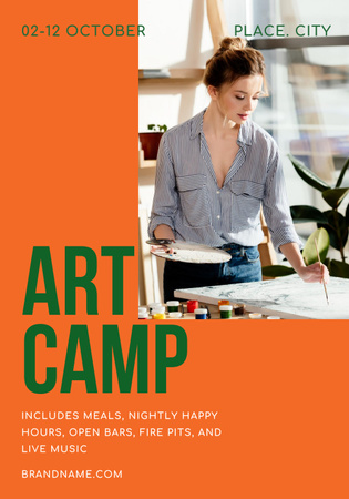Art Camp Invitation Poster 28x40in Design Template