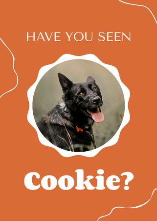 Vivid Orange Announcement about Missing Dog Flayer Šablona návrhu