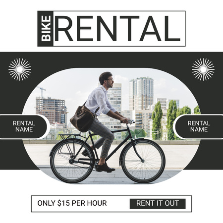 Rental Bikes for City Instagram Design Template