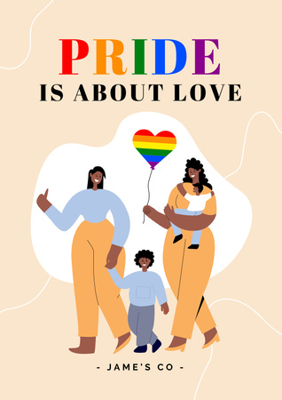 Platilla de diseño Cute LGBT Family Poster