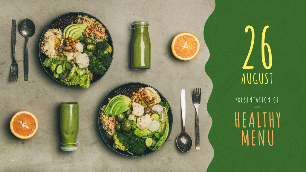 Designvorlage Healthy Food Offer with Vegetable Bowls für FB event cover