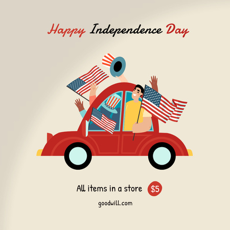 Platilla de diseño USA Independence Day Sale Announcement Instagram
