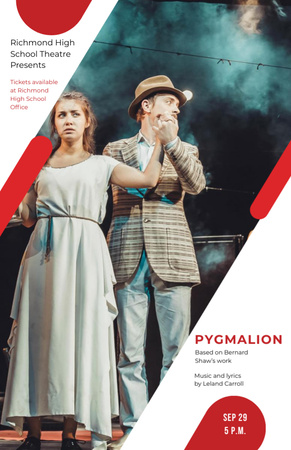 Pygmalion Performansında Tiyatro Etkinliği Oyuncuları Invitation 5.5x8.5in Tasarım Şablonu