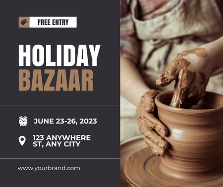 Plantilla de diseño de Holiday Craft Bazaar Announcement Facebook 