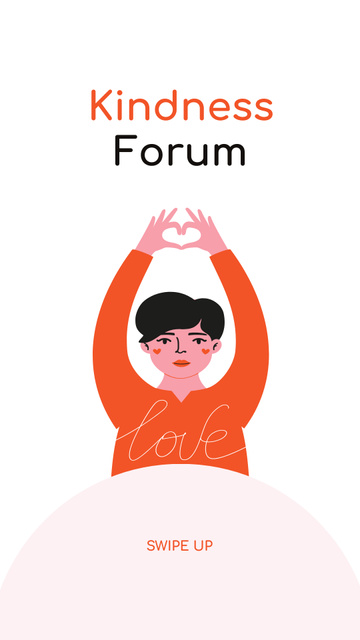 Designvorlage Charity Forum Announcement with Girl showing Heart für Instagram Story