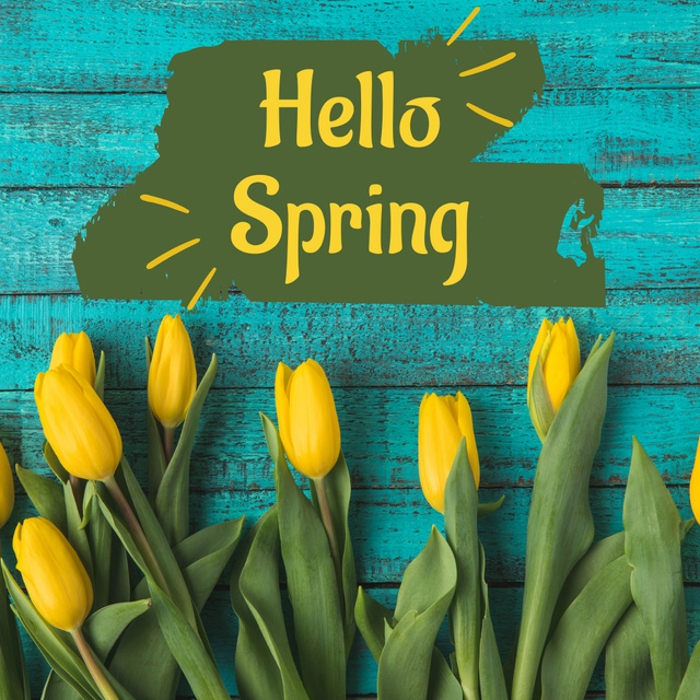 Spring Greeting with Tulips Instagram Design Template