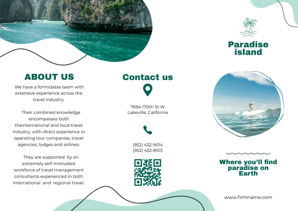 Tourist Trip Offer to Exotic Islands Brochure Design Template