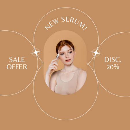 New Cosmetic Serum Sale Brown Instagram Design Template