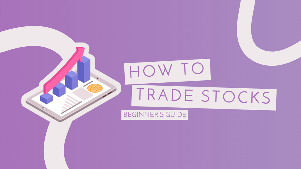 Designvorlage Guide to Stock Trading for Beginners für Youtube Thumbnail
