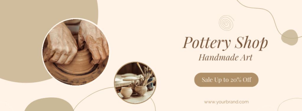 Szablon projektu Pottery Shop Advertisement Facebook cover