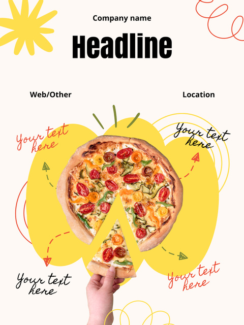 Template di design Grand Opening of Pizzeria Announcement Poster US