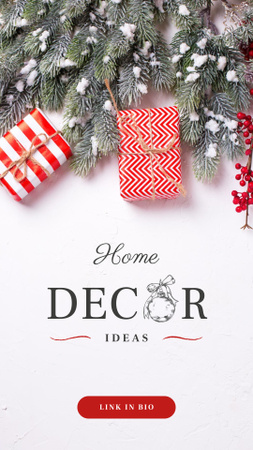 Home Decor ideas with Christmas gift boxes Instagram Story Design Template