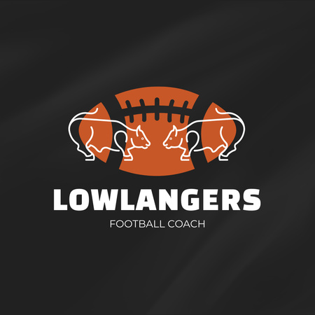 Plantilla de diseño de Emblem with Rugby Ball and Bulls Logo 