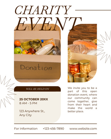 Charity Event with Food in Boxes Instagram Post Vertical Design Template