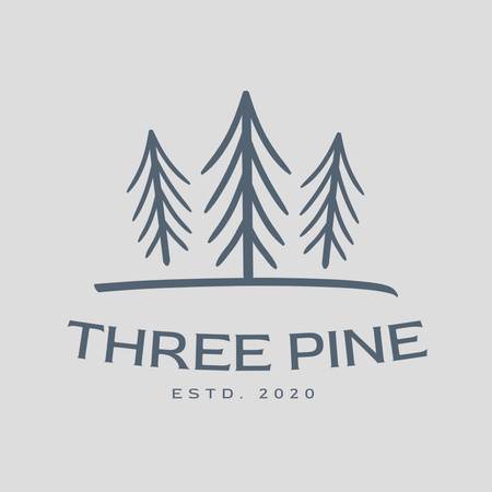 Three pine logo design Logo Šablona návrhu