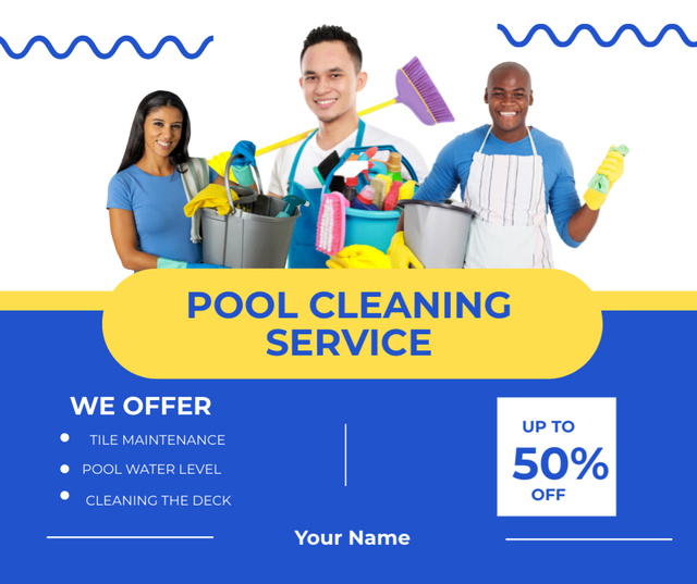 Discounts on Professional Pool Cleaning Services Facebook Tasarım Şablonu