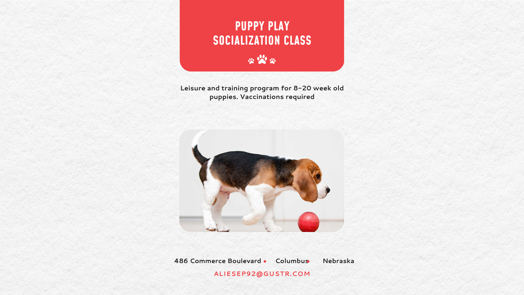 Template di design Puppy play socialization class Youtube