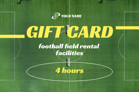 Designvorlage Voucher for Football Field Rental für Gift Certificate