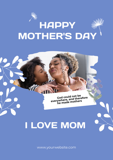 Mother's Day Greeting from Little Daughter Poster Tasarım Şablonu