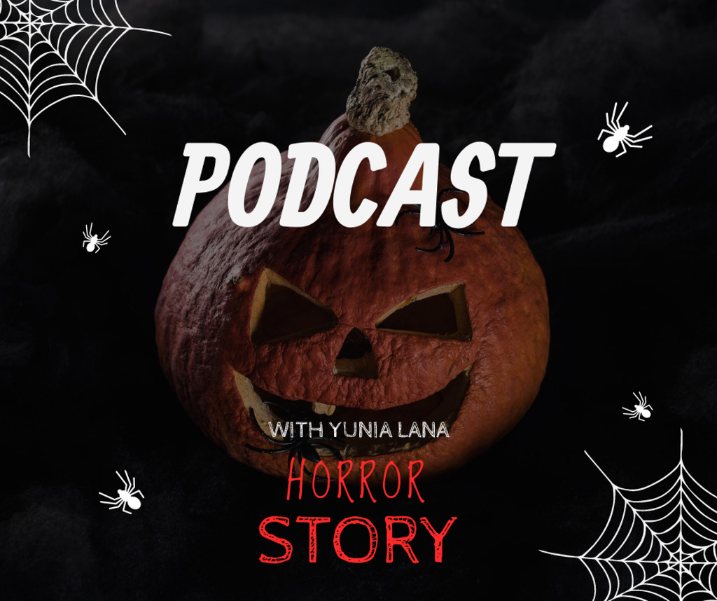 Szablon projektu Horror story halloween podcast Facebook