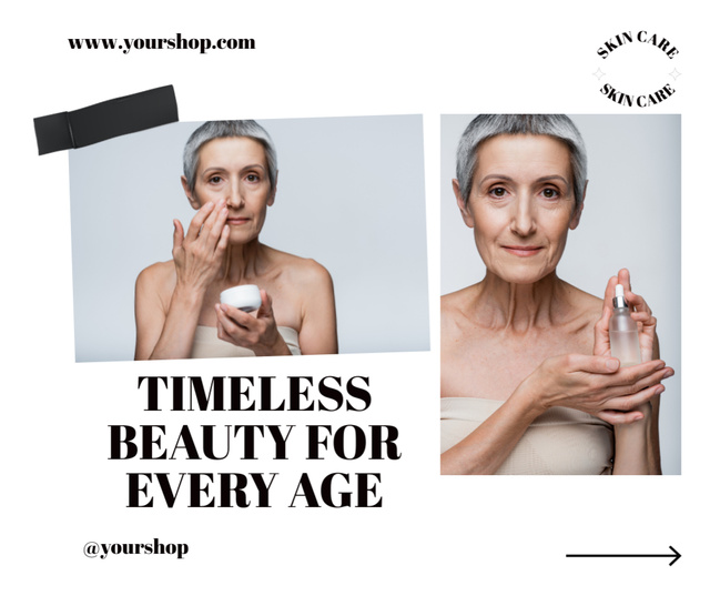 Ontwerpsjabloon van Facebook van Skincare Products Offer For Elderly