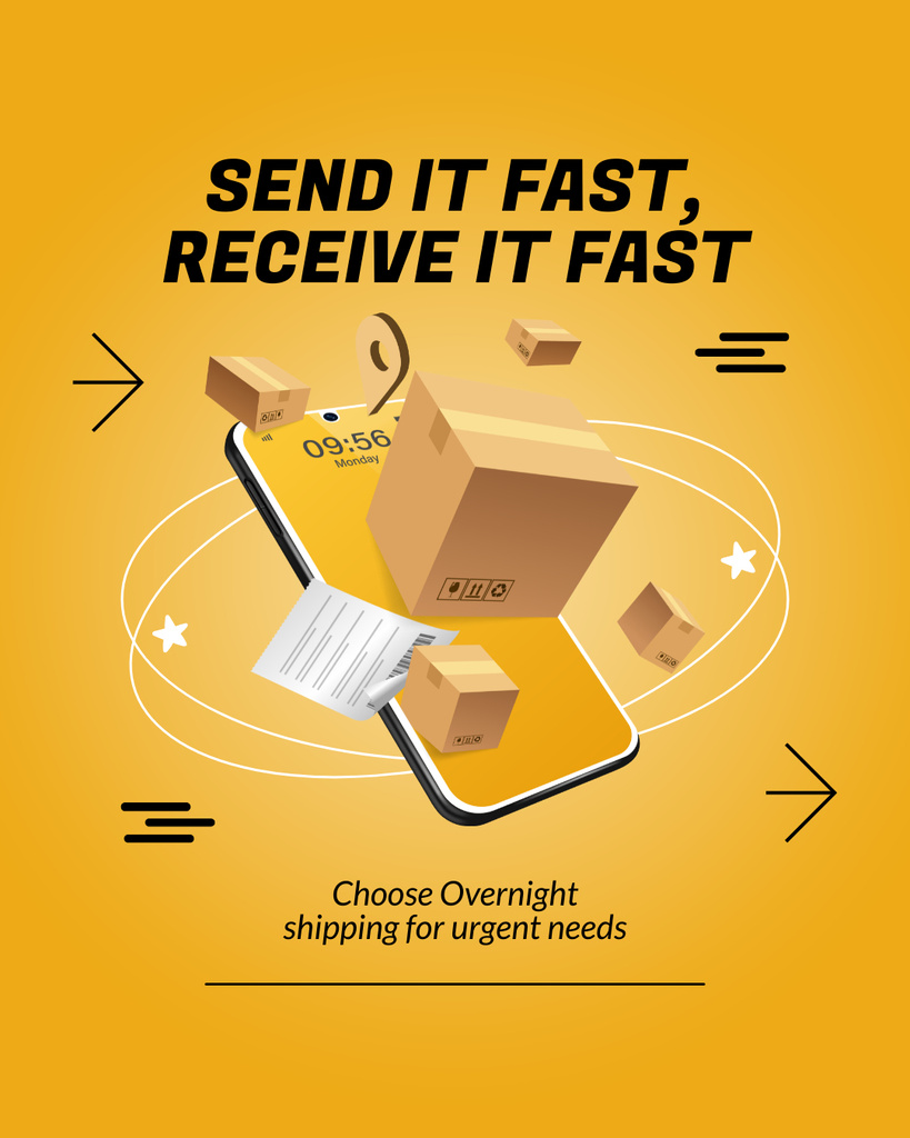 Send and Receive Parcels Fast Instagram Post Vertical – шаблон для дизайна