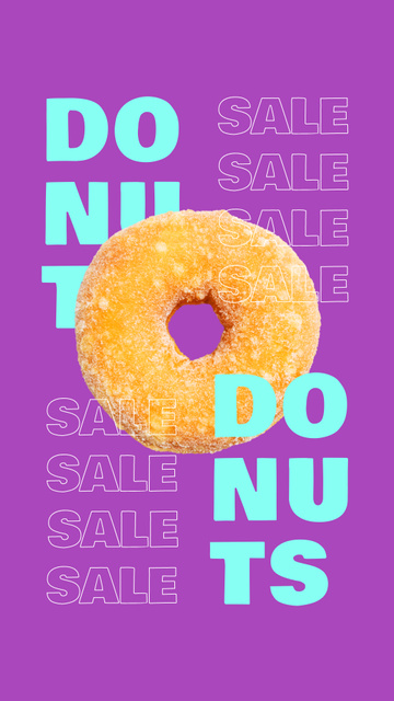 Discounted Doughnuts In Shop Sale Offer Instagram Video Story Tasarım Şablonu