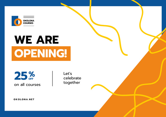 Education Courses Opening Ad Flyer A5 Horizontal Design Template