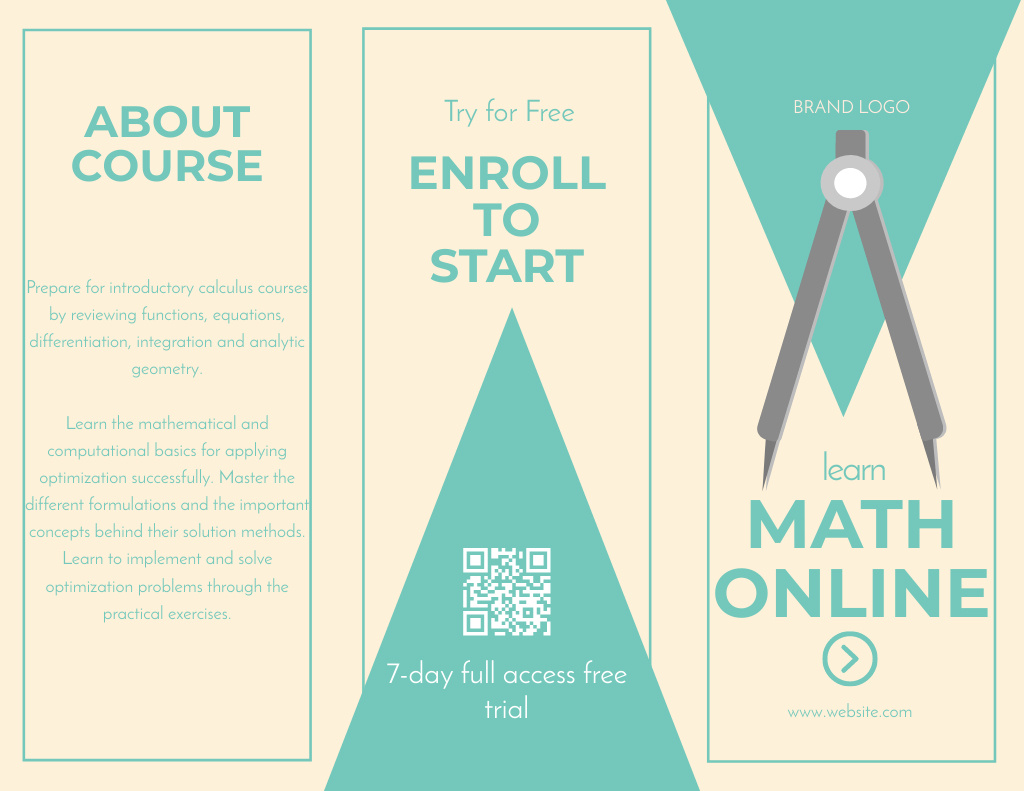 Offering Online Courses in Mathematics Brochure 8.5x11in – шаблон для дизайна