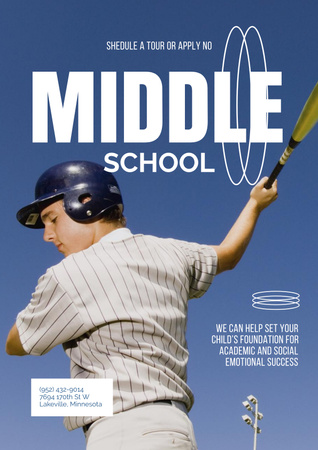 Middle School Enrollment Application Announcement Poster Design Template