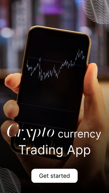 Ontwerpsjabloon van Instagram Video Story van Cryptocurrency Trading App for Smartphones