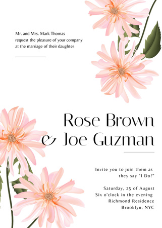 Template di design Wedding Celebration Announcement with Flowers Invitation