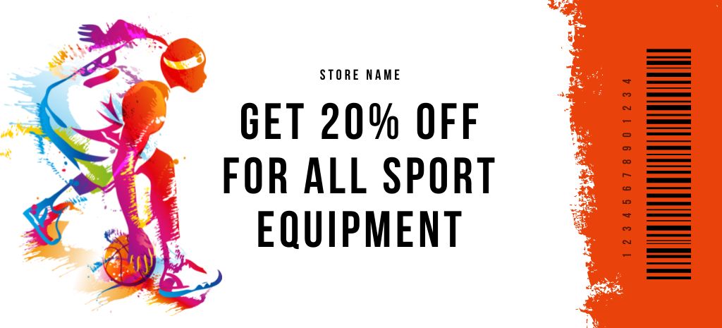 Platilla de diseño Sport Shop Promotion with Basketball Player Coupon 3.75x8.25in
