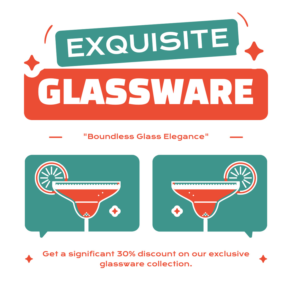 Amazing Glass Drinkware At Reduced Price Instagram Design Template