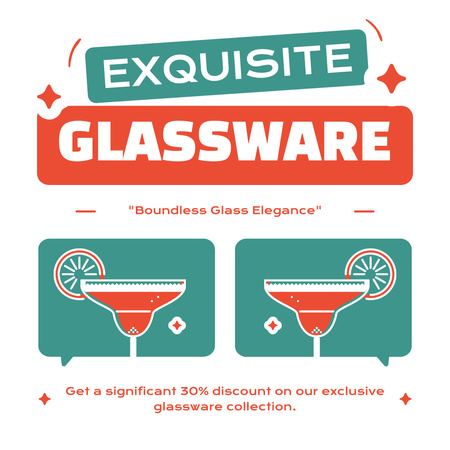 Designvorlage Erstaunliches Glastrinkgeschirr zum reduzierten Preis für Instagram