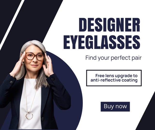 Ontwerpsjabloon van Facebook van Designer Glasses Sale with Free Lens Upgrade
